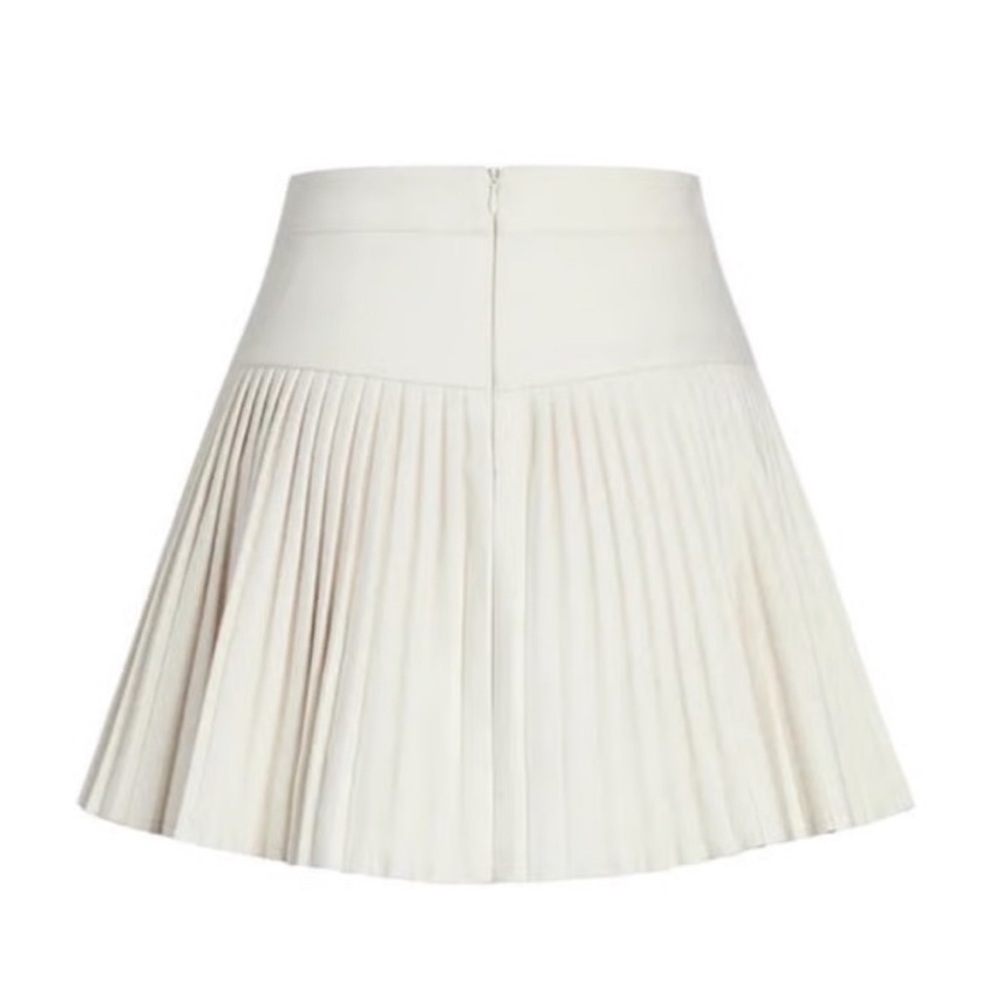 NWT Commense Ivory/Off White Golden Button Pleated Mini Skirt/Skort - XL - Picture 3 of 13